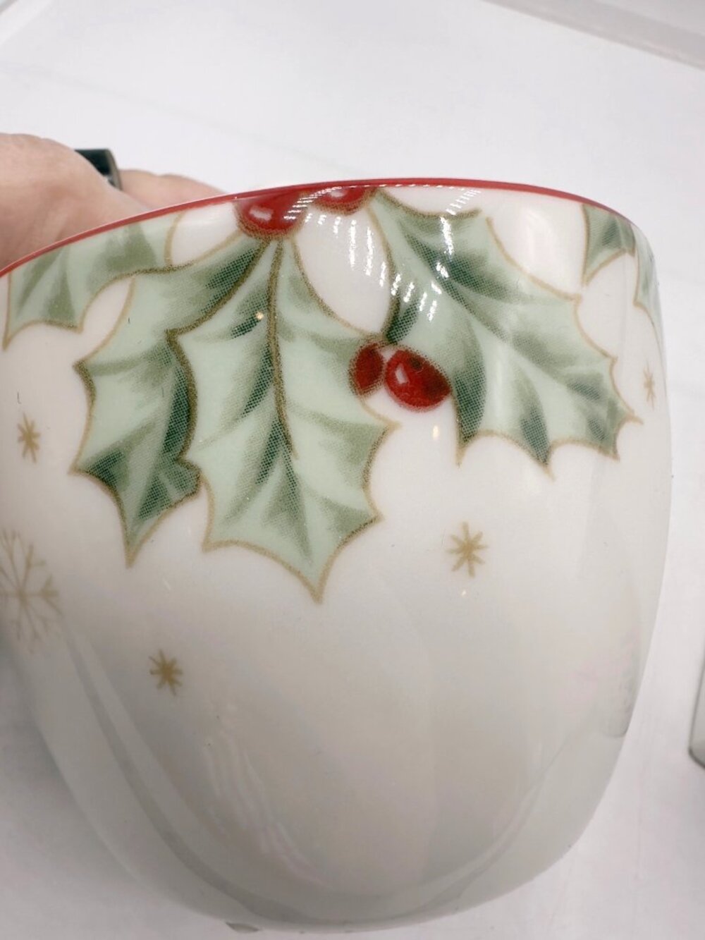 Lenox Treasured Traditions Sugar Bowl 801026 Holly Christmas w Lid Box - Picture 11 of 12